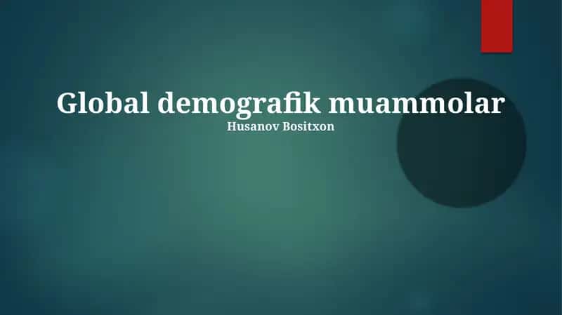 Global demografik muammolar