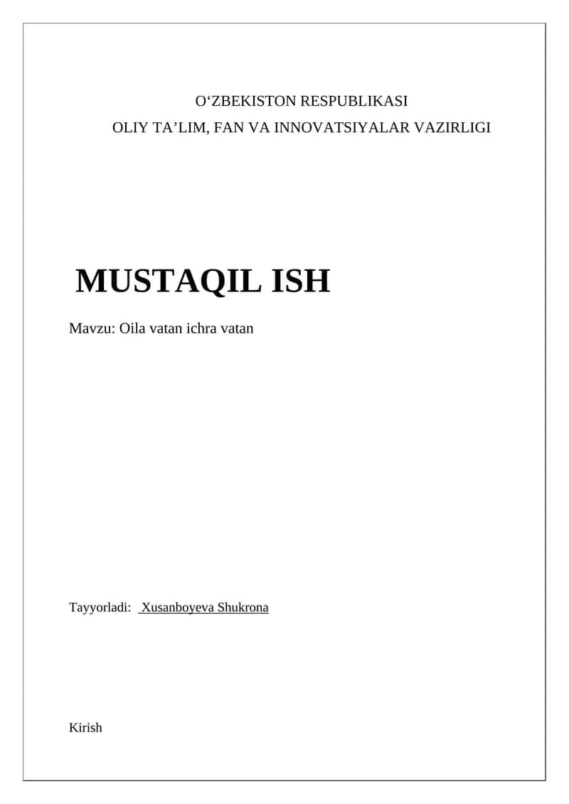 Oila va Qonunchilik: Himoya