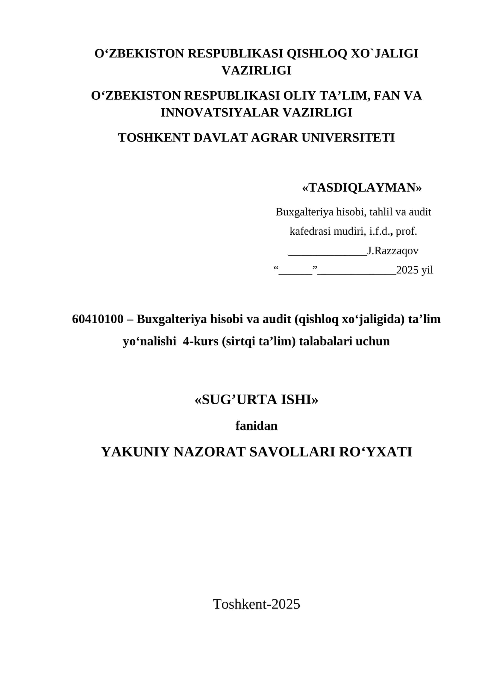 SUG‘URTA ISHI