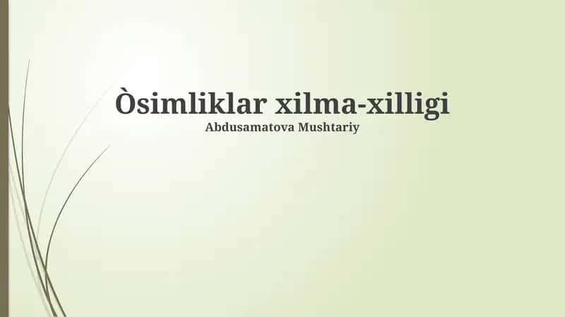 O'simliklar xilma-xilligi