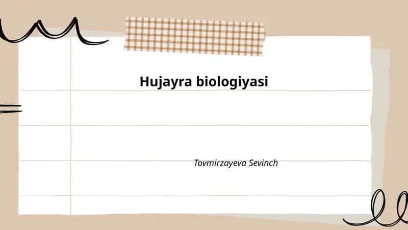 Hujayra biologiyasi