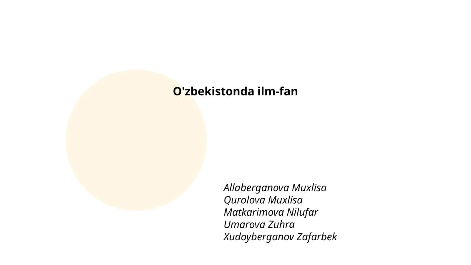 O'zbekistonda ilm-fanning rivojlanish tarixi