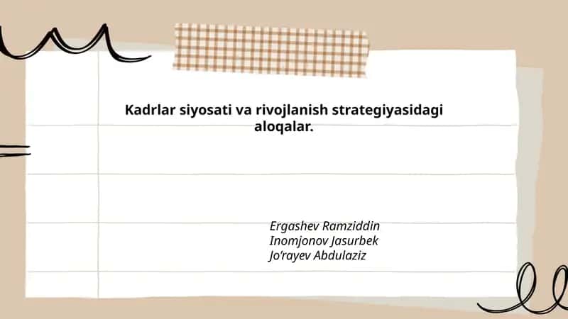 Kadrlar siyosati va rivojlanish strategiyasidagi aloqalar