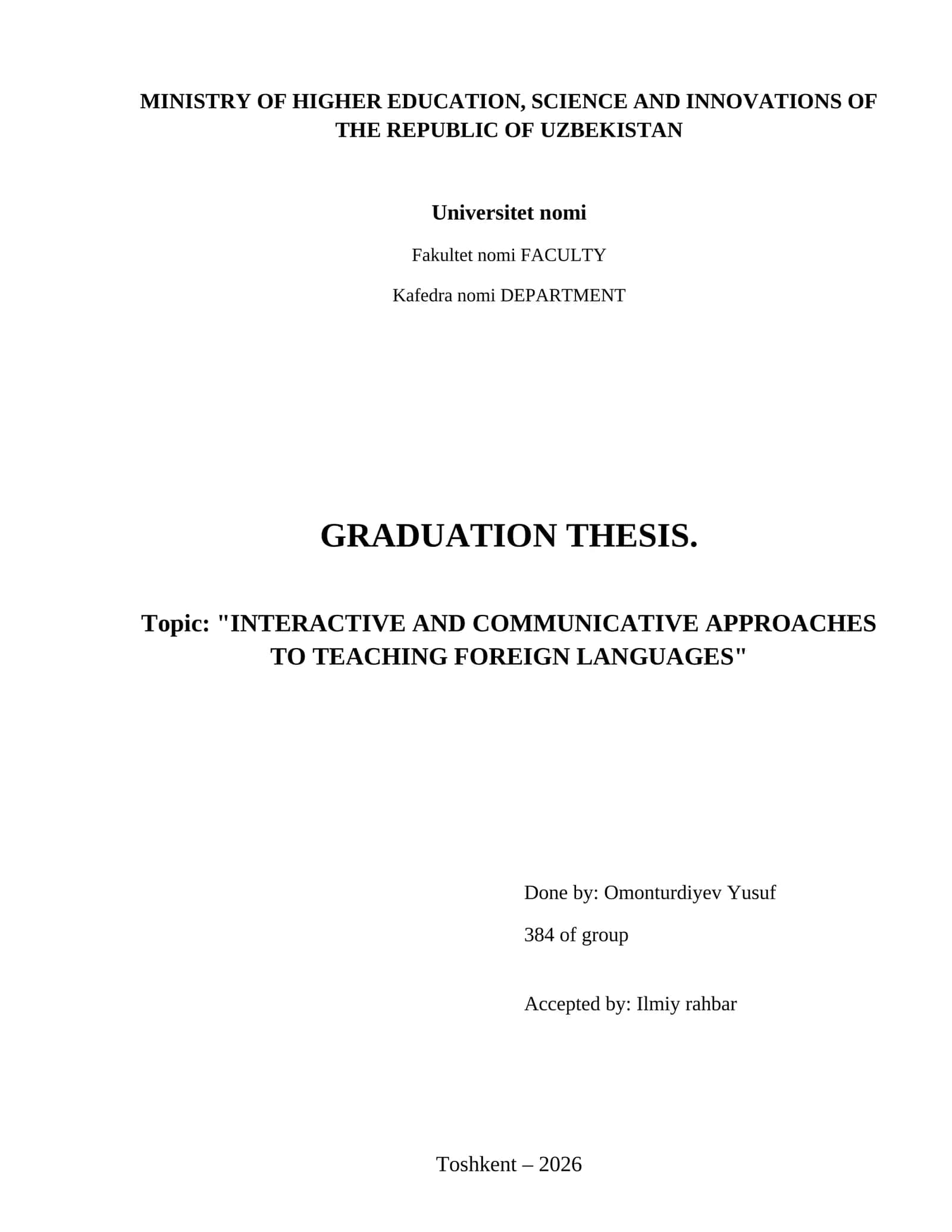 Interactive and communicative approaches to teaching foreign languages