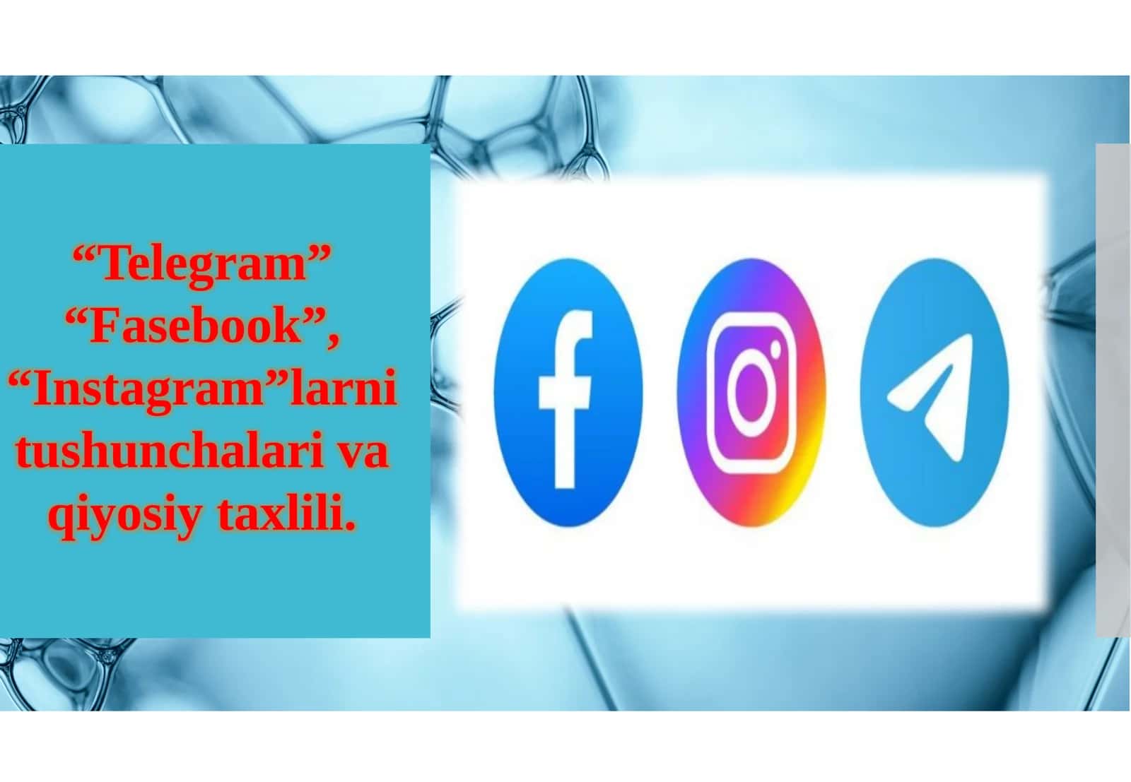 Telegram, Facebook, Instagram