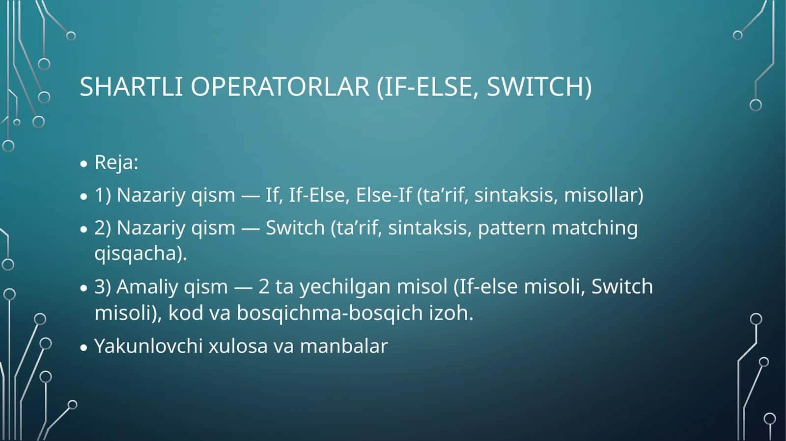 Shartli operatorlar