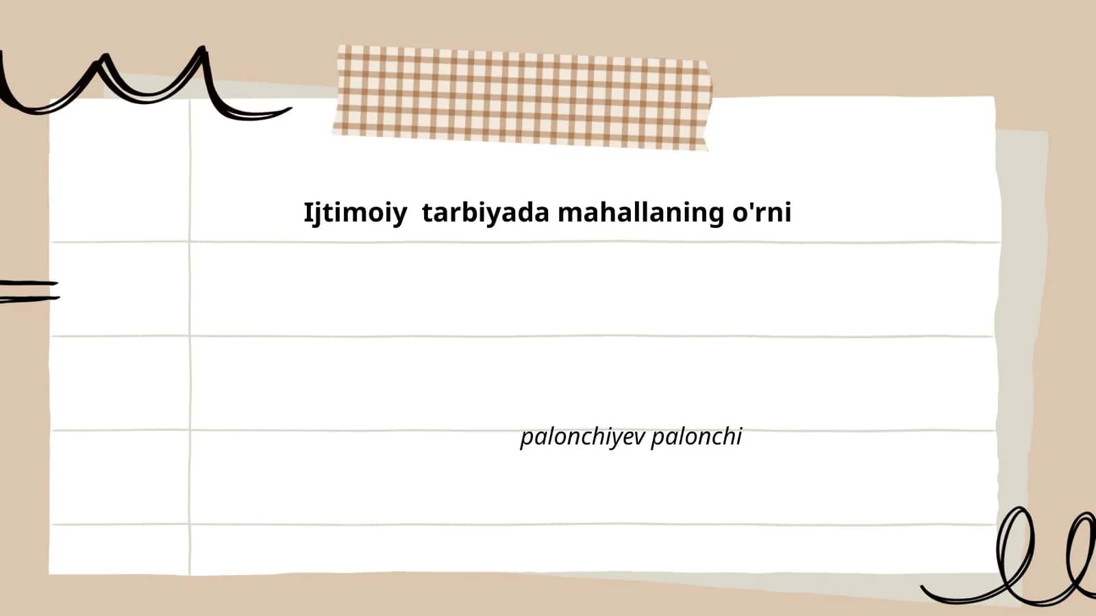 Mahalla va uning ijtimoiy tarbiyada tutgan o‘rni