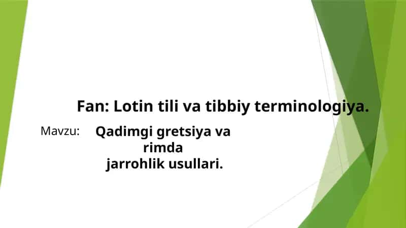 Lotin tili va tibbiy terminologiya