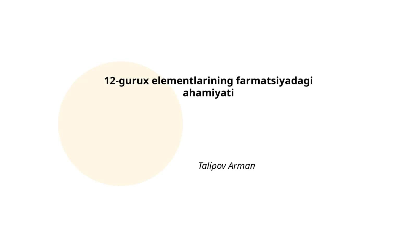 12-gurux elementlarining farmatsiyadagi ahamiyati