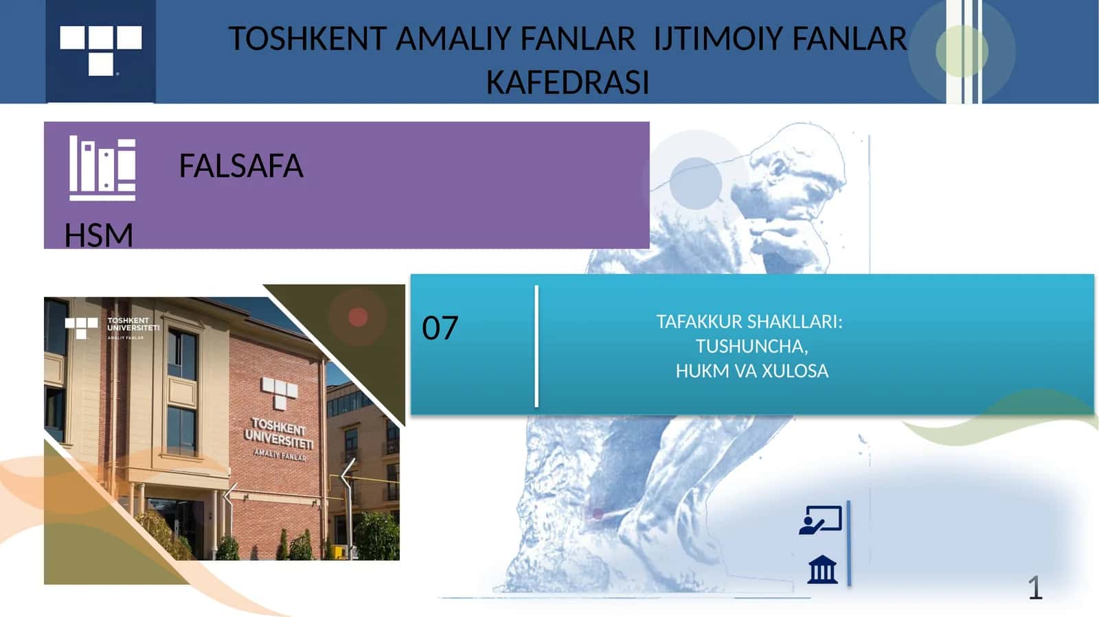 TAFAKKUR SHAKLLARI: TUSHUNCHA, HUKM VA XULOSA
