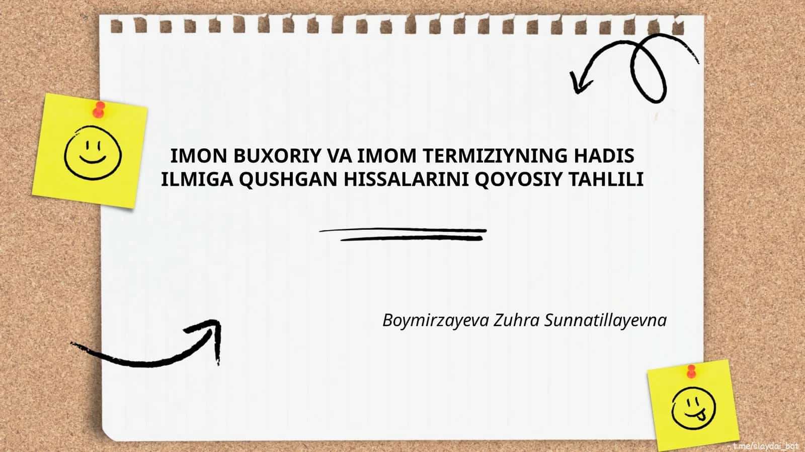 IMON BUXORIY VA IMOM TERMIZIYNING HADIS ILMIGA QUSHGAN HISSALARINI QOYOSIY TAHLILI