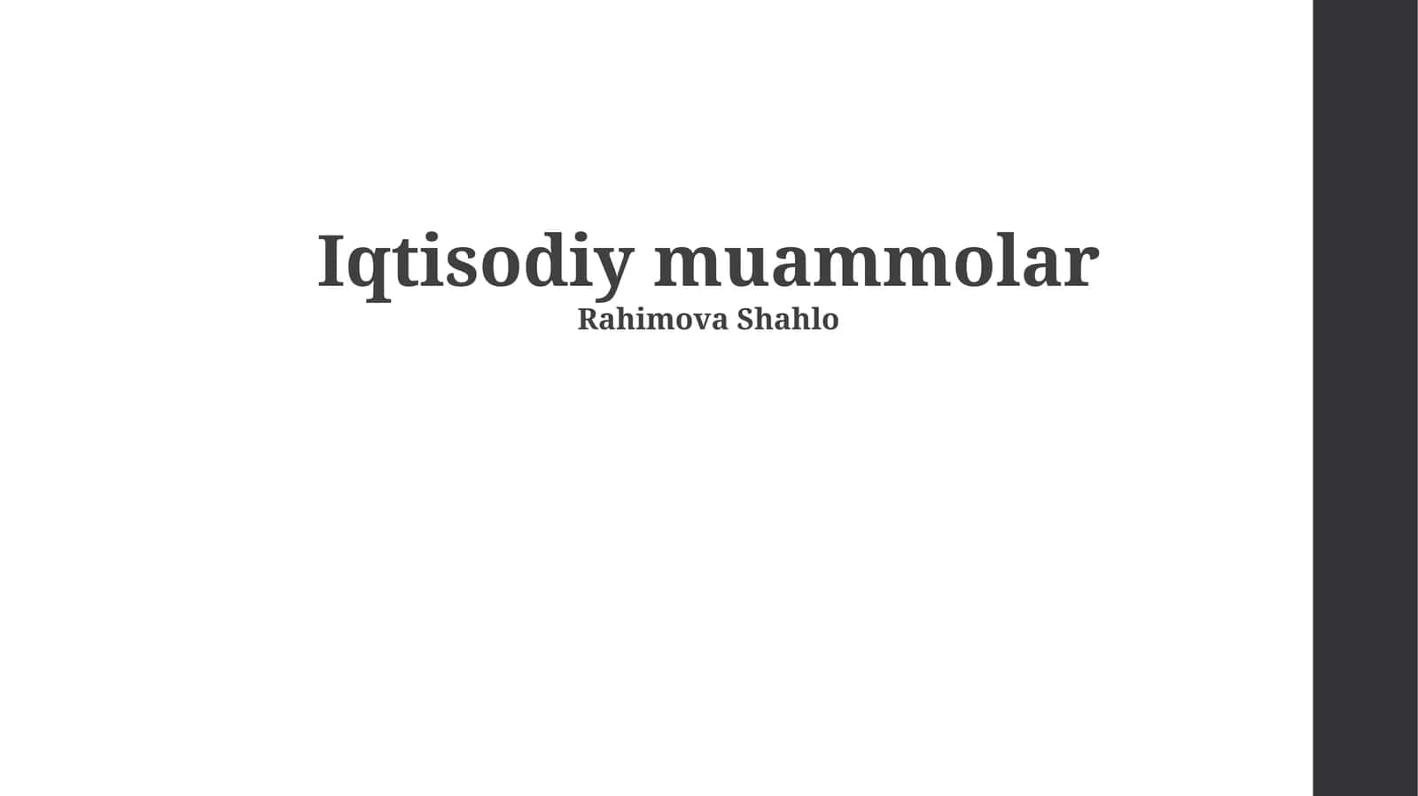 Iqtisodiy muammolar