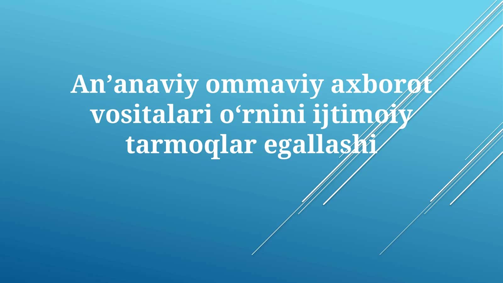 Anʼanaviy va Ijtimoiy Tarmoqlar Galshi