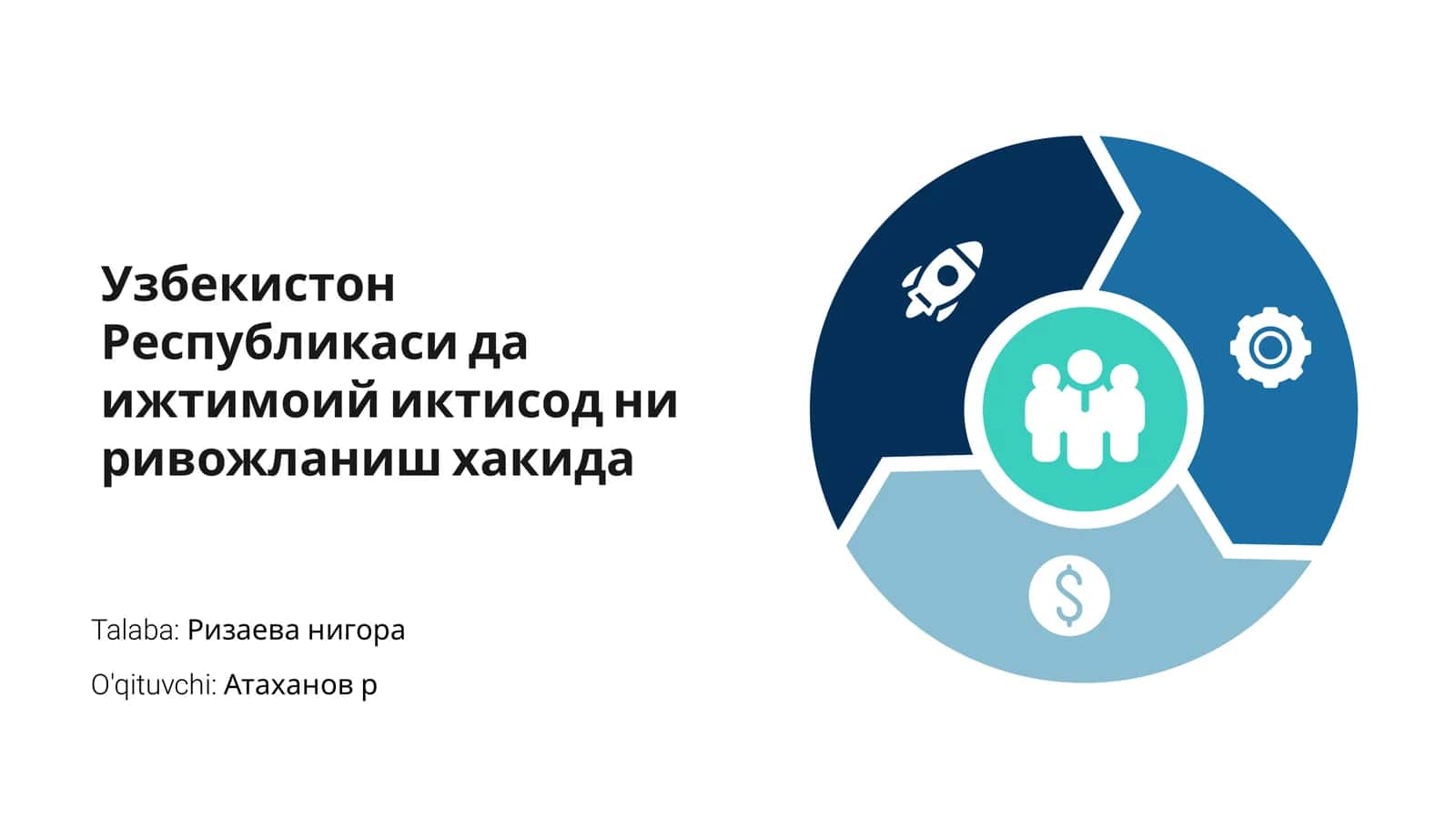 Ўзбекистон Республикаси да ижтимоий иктисод ни ривожланиш хакида