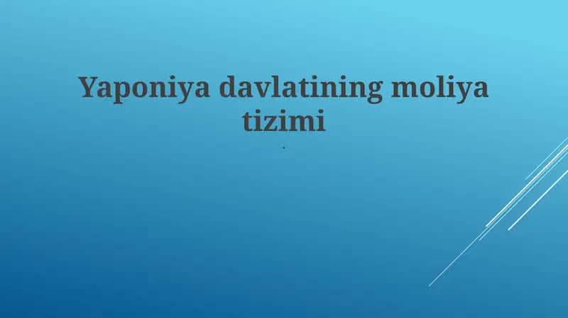 Yaponiyaning moliyaviy tizimi