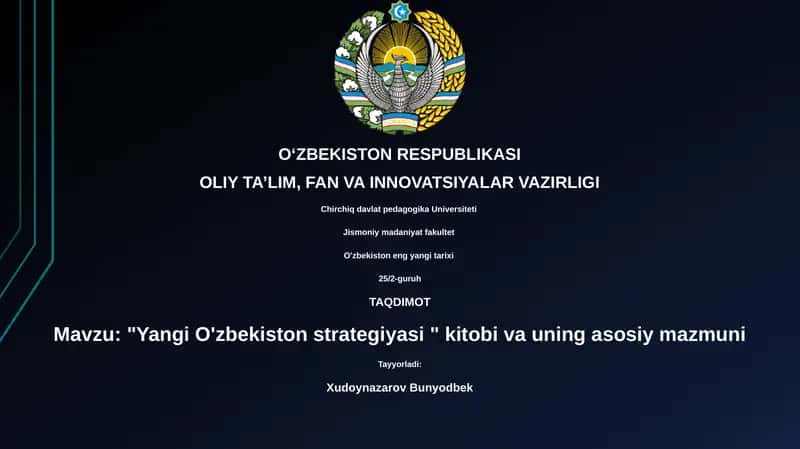 Yangi O'zbekiston strategiyasi