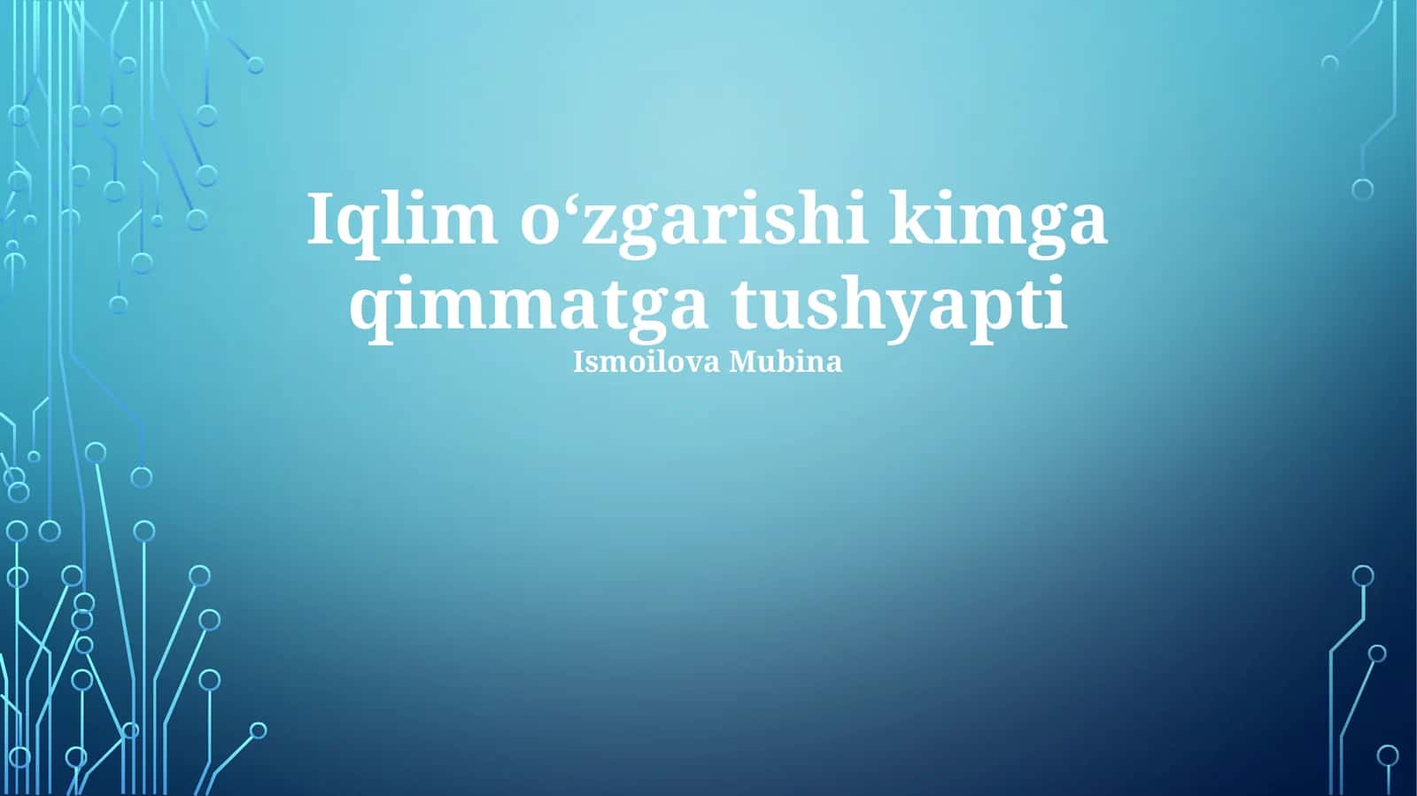 Iqlim oʻzgarishi kimga qimmatga tushyapti