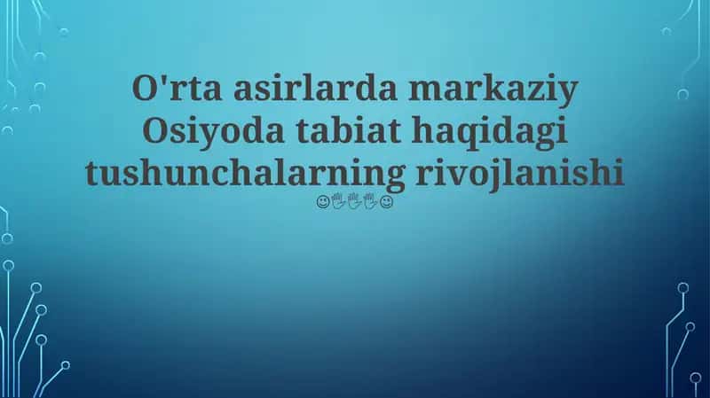Markaziy Osiyoda tabiat haqidagi tushunchalar