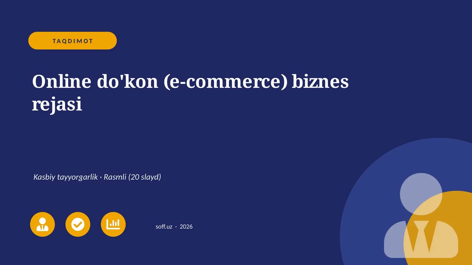 Online do'kon (e-commerce) biznes rejasi