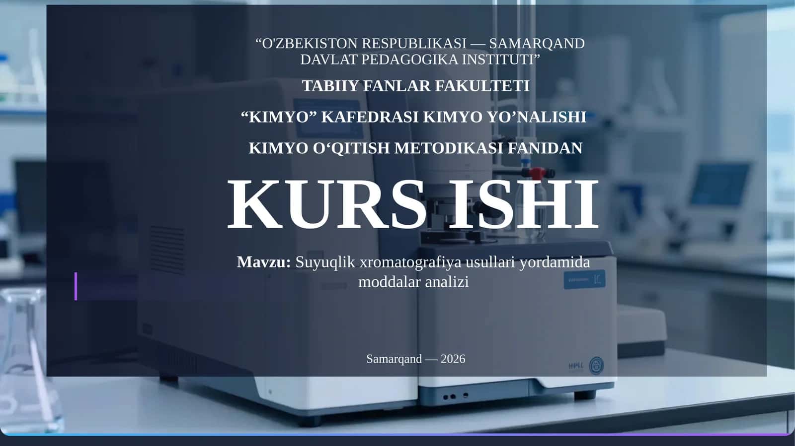 Suyuqlik Xromatografiya Usullari Yordamida Moddalar Analizi