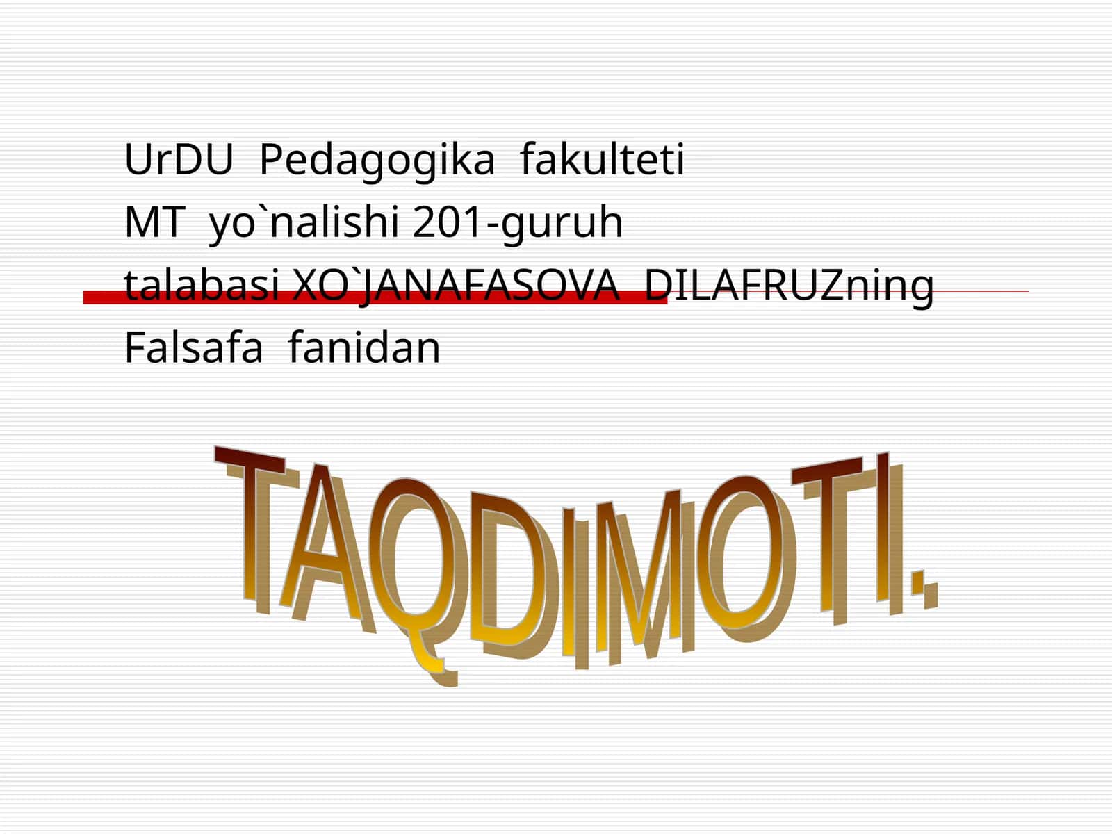 TAQDIMOT: GNOSEOLOGIYA-BILISH NAZARIYASI