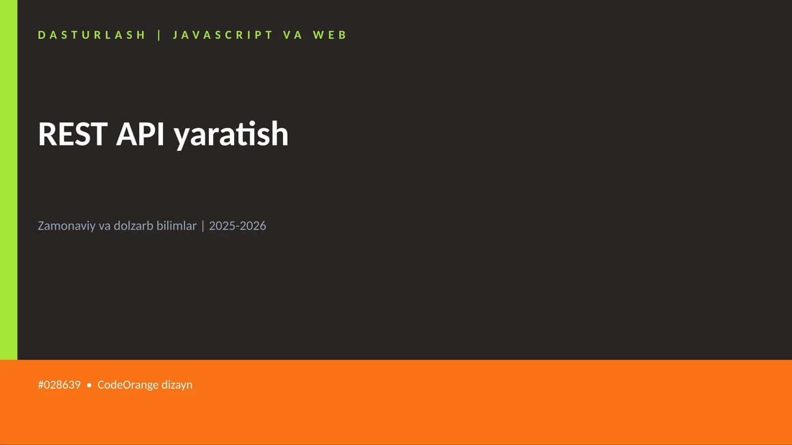 DASTURLASH | JAVASCRIPT VA WEB