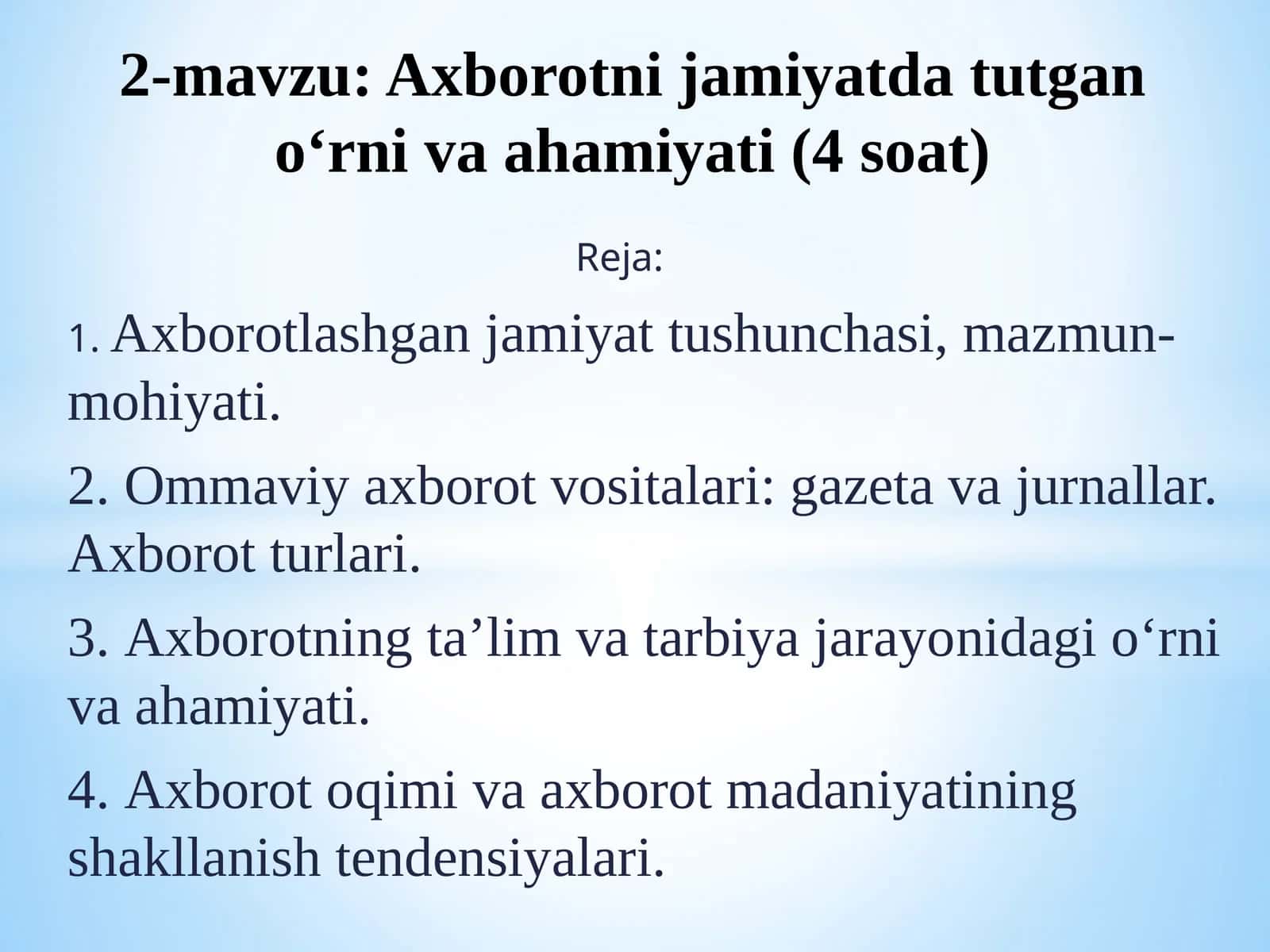 Axborotlashgan jamiyat tushunchasi, mazmun-mohiyati