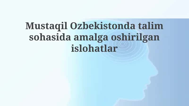 Ta'lim Tizimining Tuzilishi va Boshqaruvi: Asosiy Islohotlar