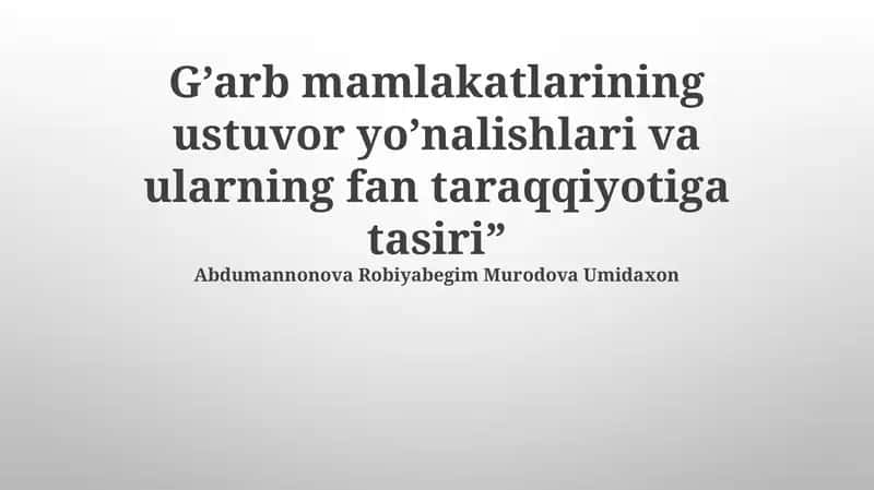 Innovatsion iqtisodiyotni rivojlantirish