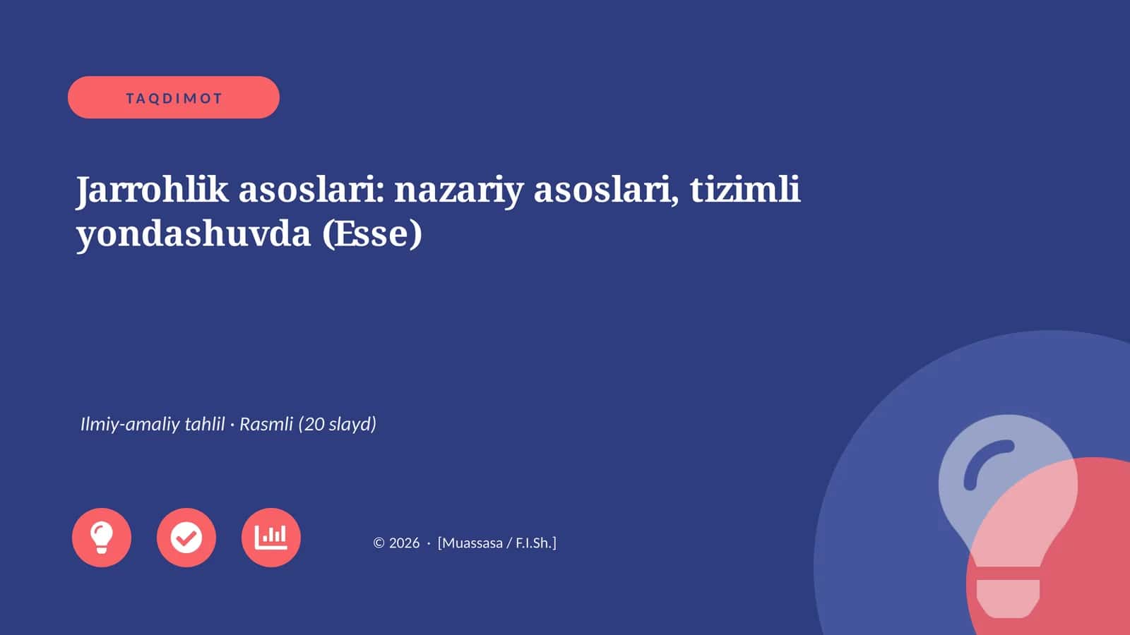 Jarrohlik asoslari: nazariy asoslari, tizimli yondashuvda (Esse)