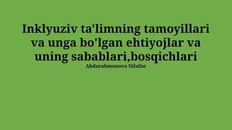 O'quv Dasturlarini Moslashtirish