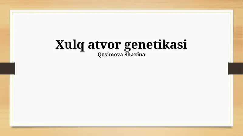 Xulq atvor genetikasi