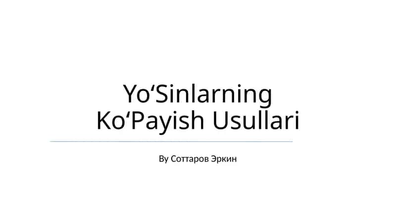 Yosunlarning Ko'payish Usullari