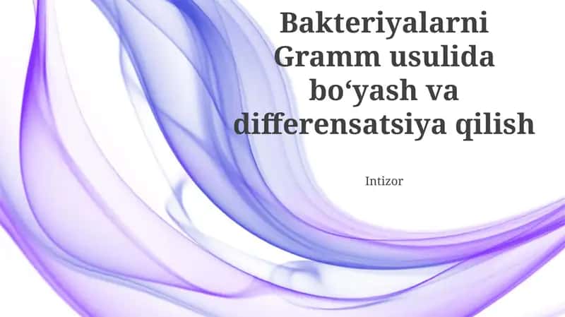 Bakteriyalarni Gramm usulida bo‘yash va differensatsiya qilish