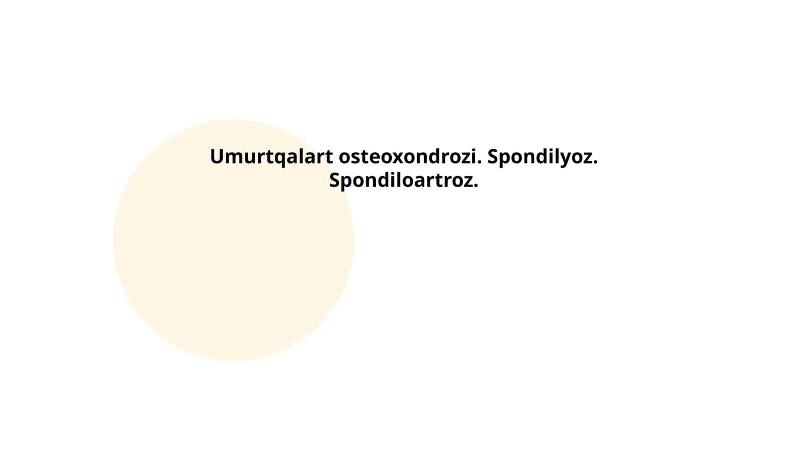 Umurtqalart osteoxondrozi. Spondilyoz. Spondiloartroz