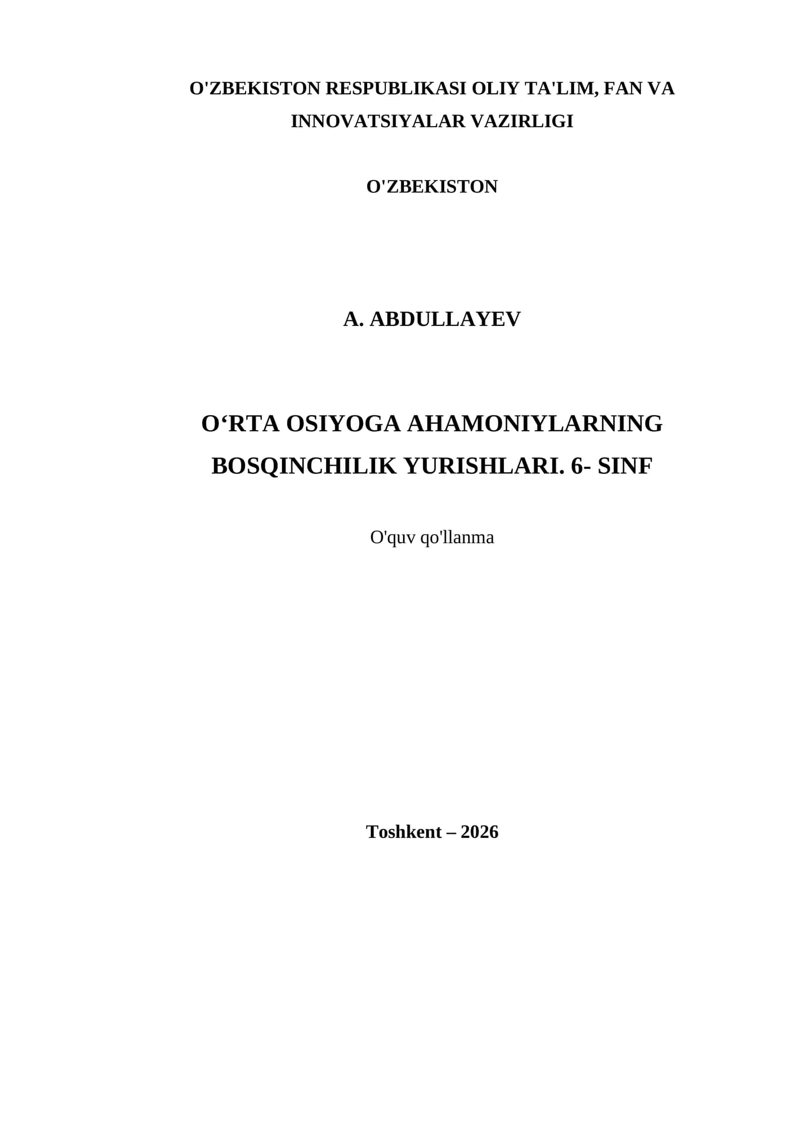O‘RTA OSIYOGA AHAMONIYLARNING BOSQINCHILIK YURISHLARI. 6- SINF