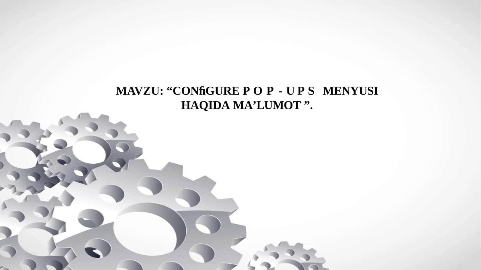 Configure pop-ups menyusi haqida maʼlumot