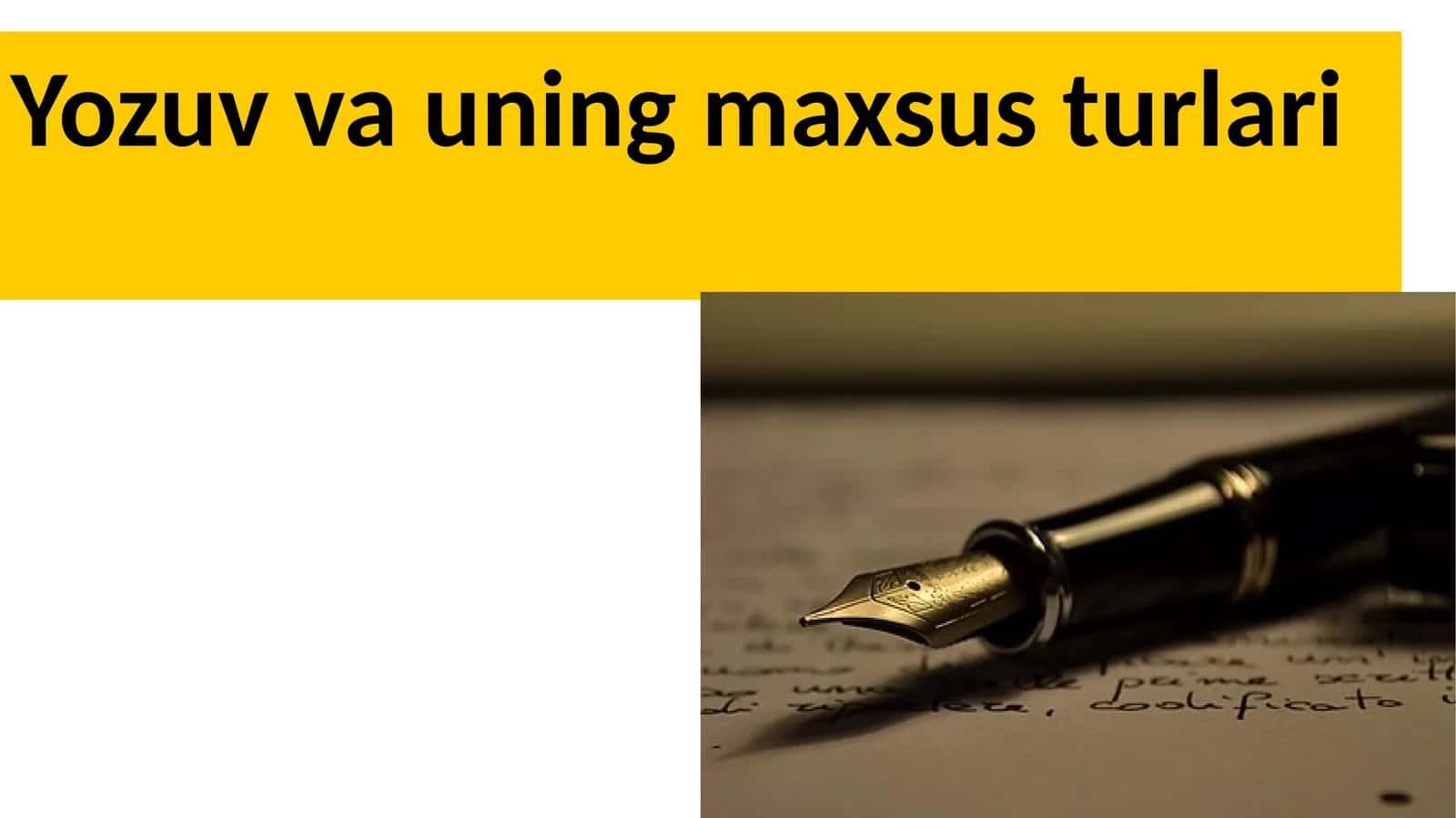Yozuv va uning maxsulotlari