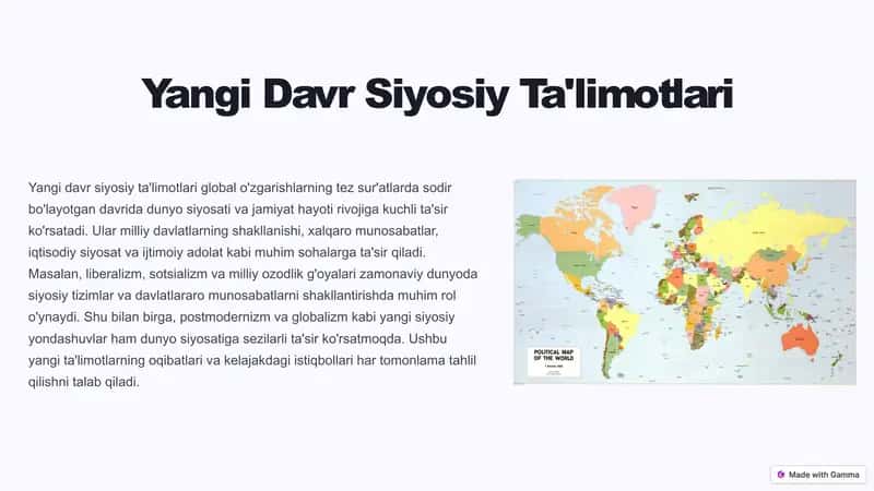 Yangi Davr Siyosiy Ta'limotlari