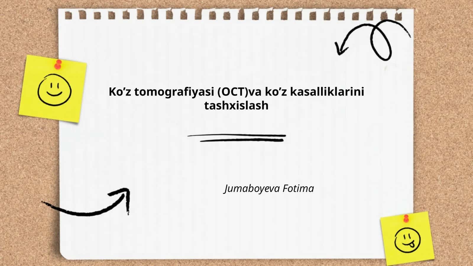 Ko'z tomografiyasi (OCT)va ko’z kasalliklarini tashxislash