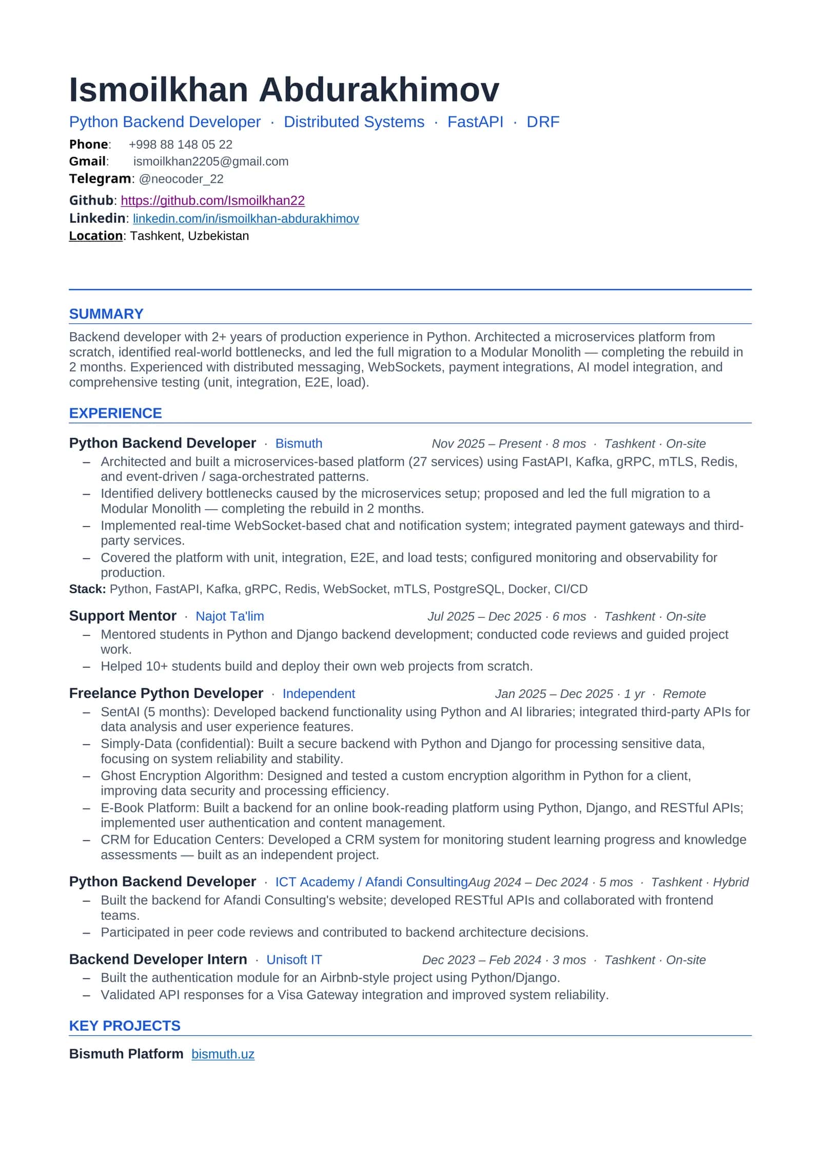 Python Backend Developer