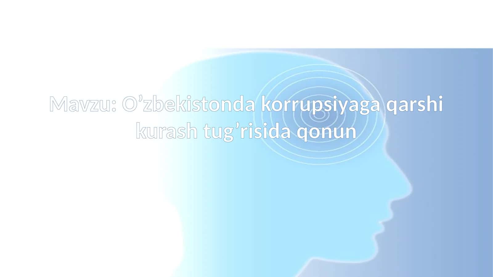 O’zbekistonda korrupsiyaga qarshi kurash tug’risida qonun