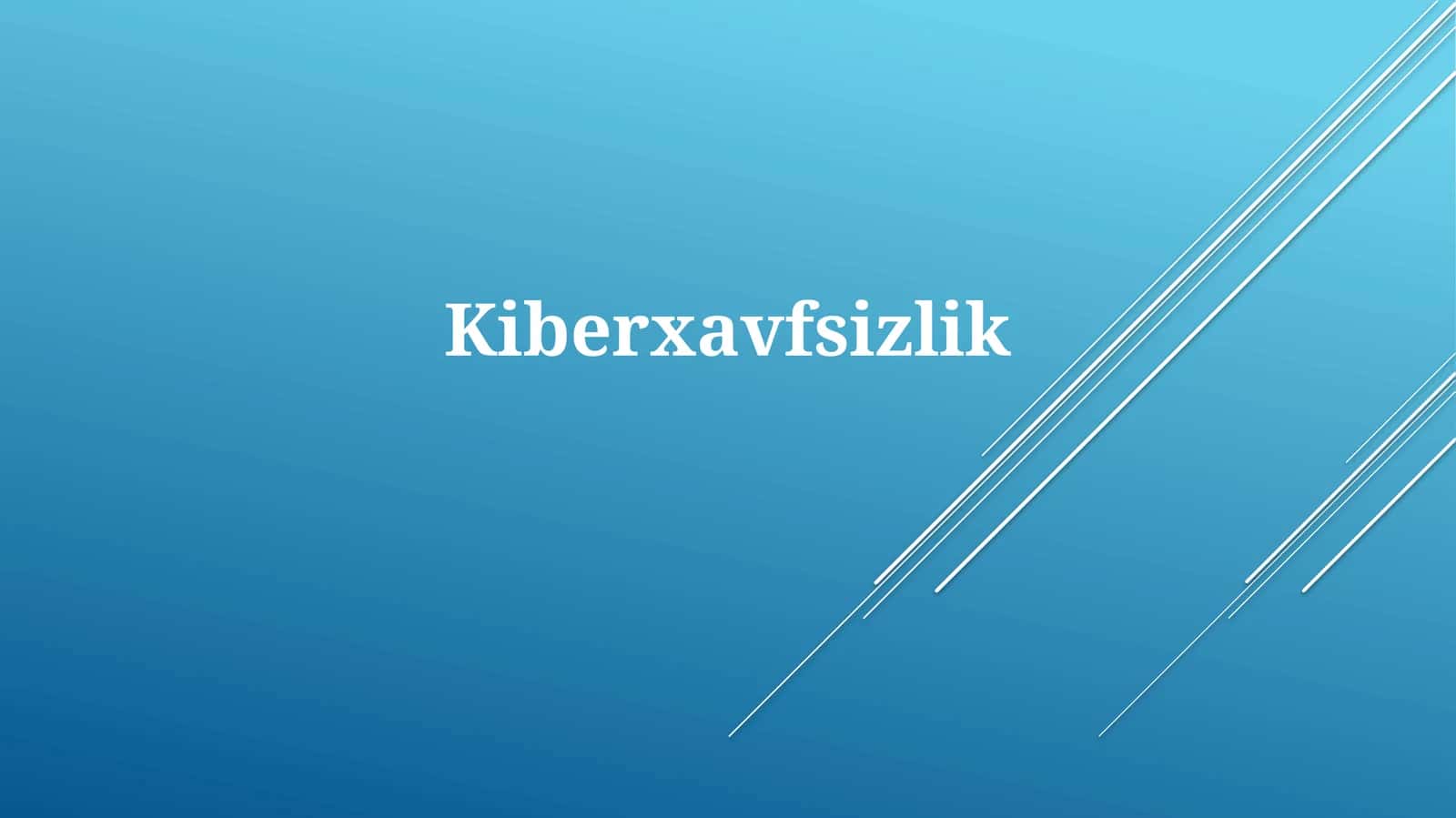 Kiberxavfsizlik