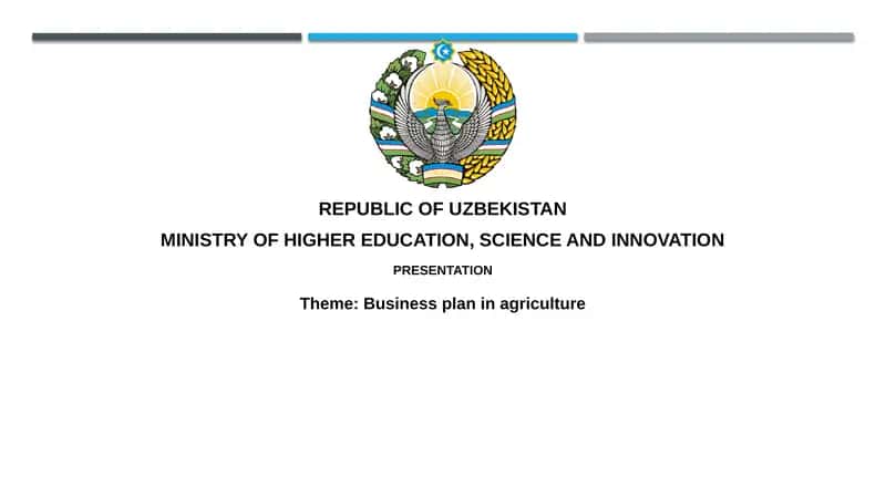 Business plan inagriculture