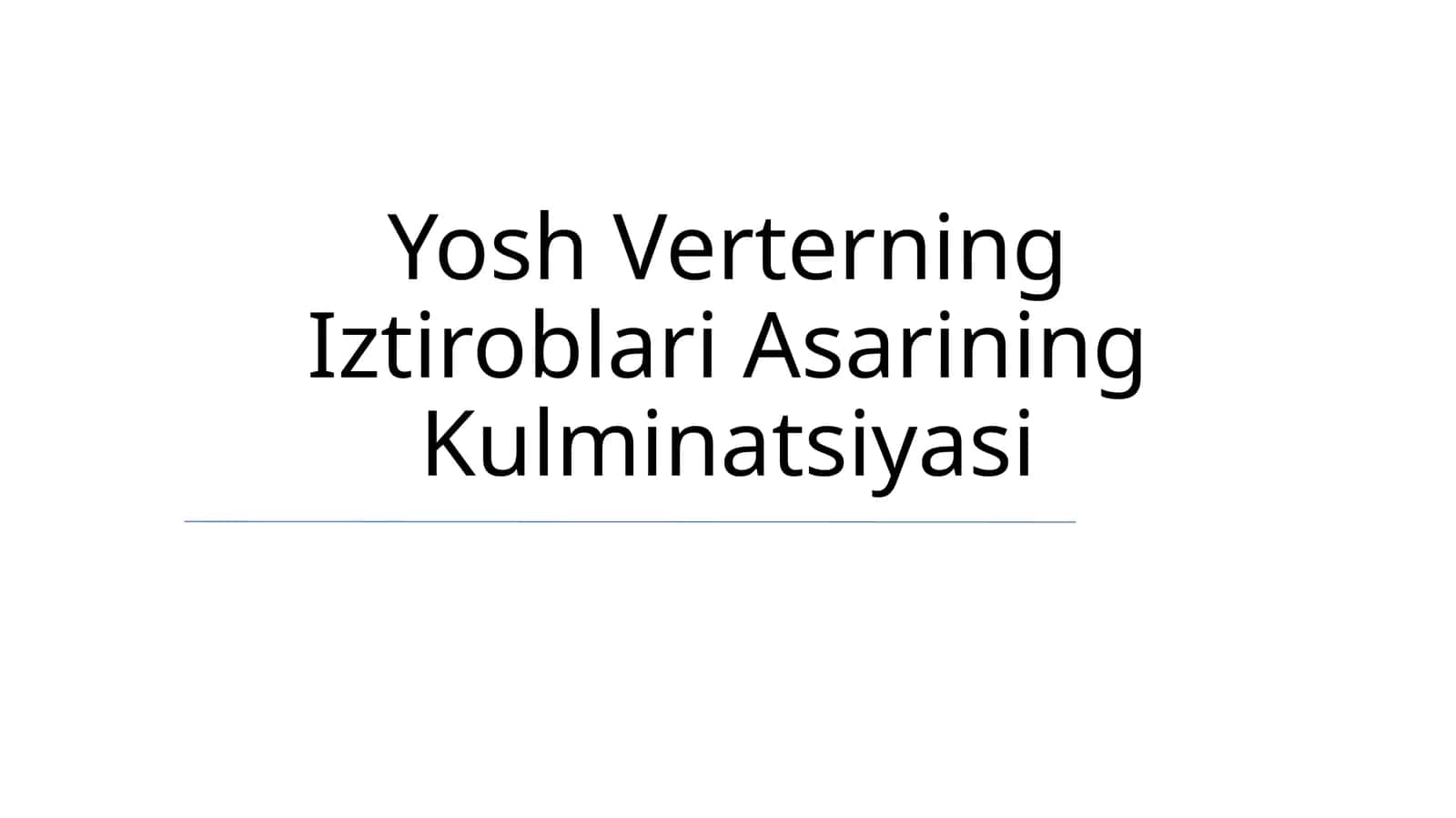 Yosh Verterning Iztiroblari Asarining Kulminatsiyasi