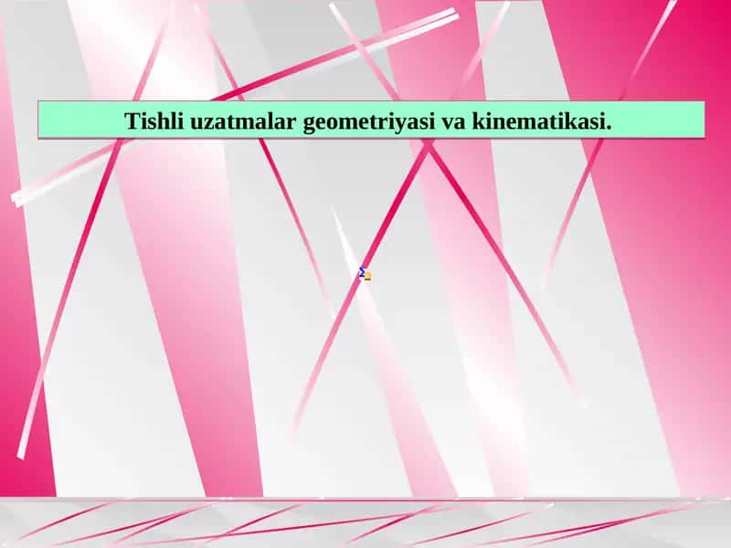 Tishli uzatmalar geometriyasi va kinematikasi
