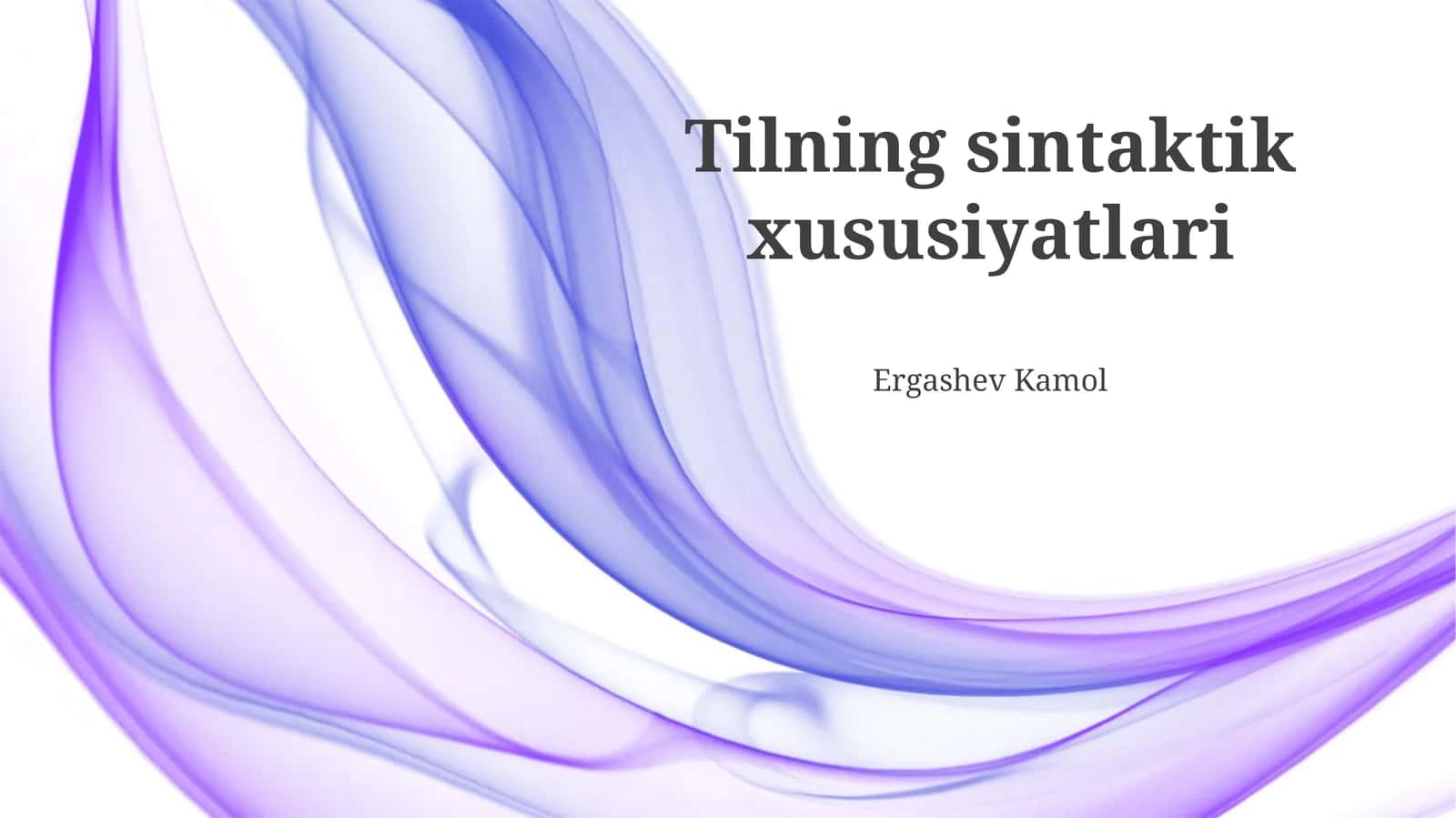 Sintaktik xususiyatlari