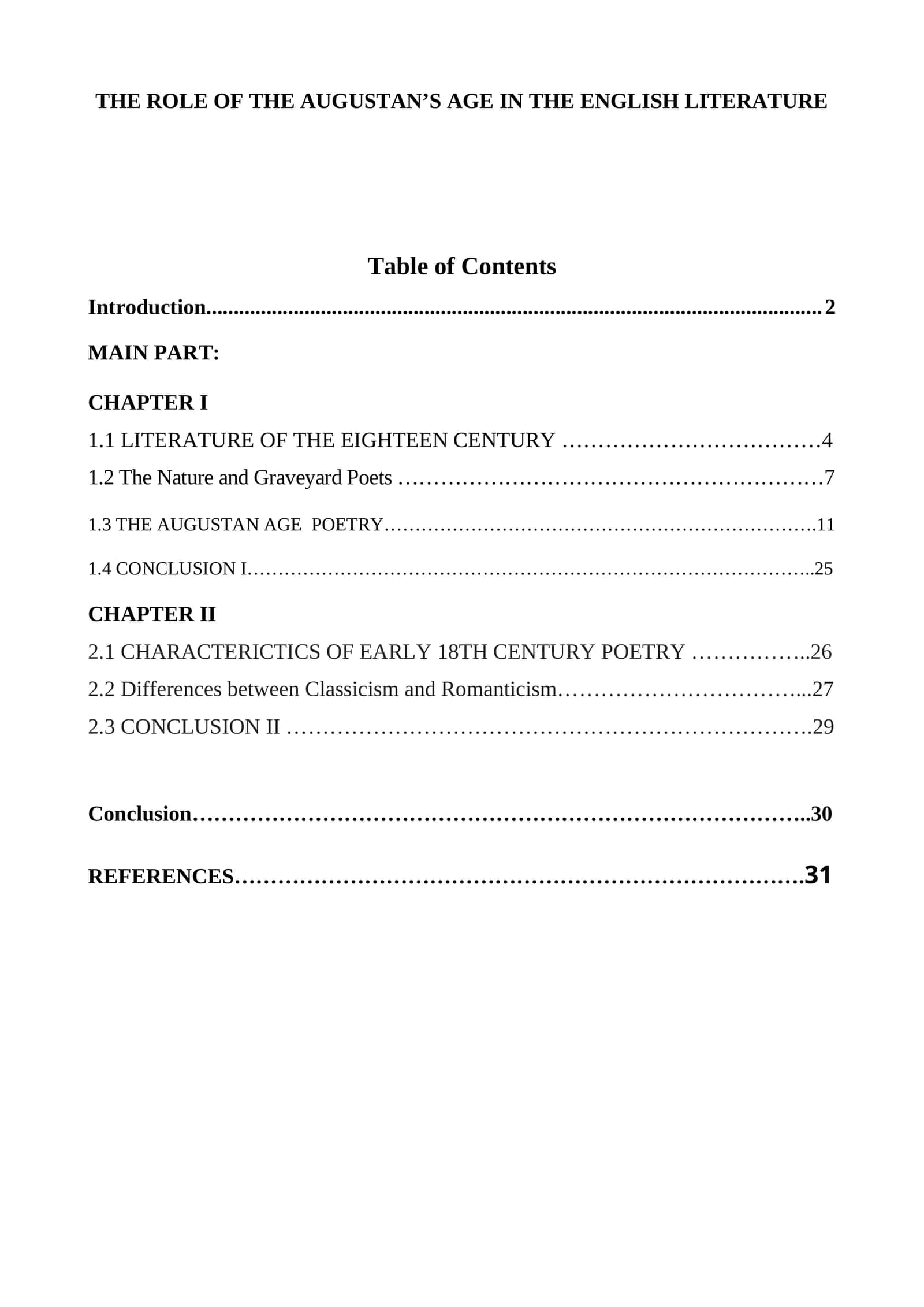 THE ROLE OF THE AUGUSTAN’S AGE IN THE ENGLISH LITERATURE