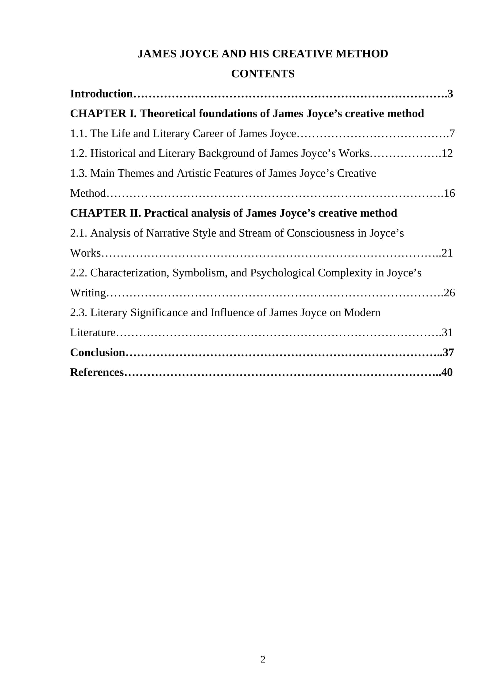 THEORETICAL FOUNDATIONS OF JAMES JOYCE’S CREATIVE METHOD