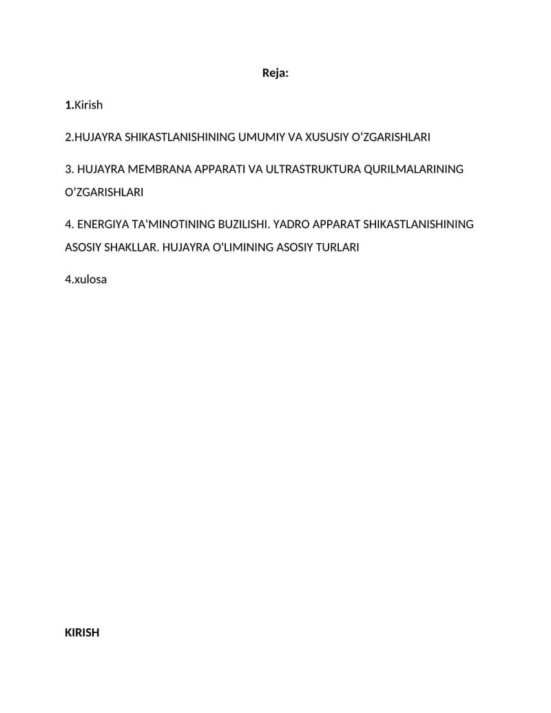 Hujayra patofiziologiyasi
